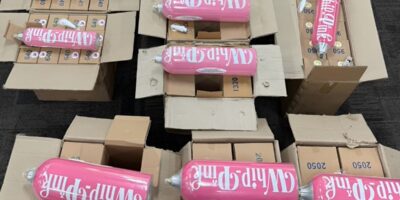 praktik produksi dan distribusi gas Nitrous Oxide (N2O) ilegal merek "Whip-Pink"